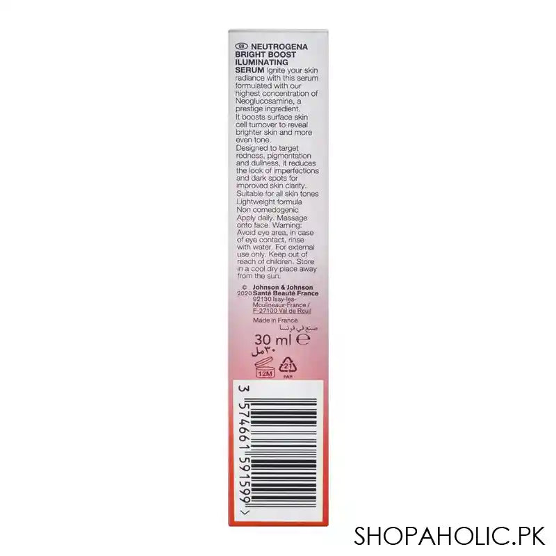 Neutrogena Bright Boost Neoglucosamine Illuminating Serum, For All Skin Types, Reduce Hyperpigmentation & Dark Spots, 30ml - Image 3