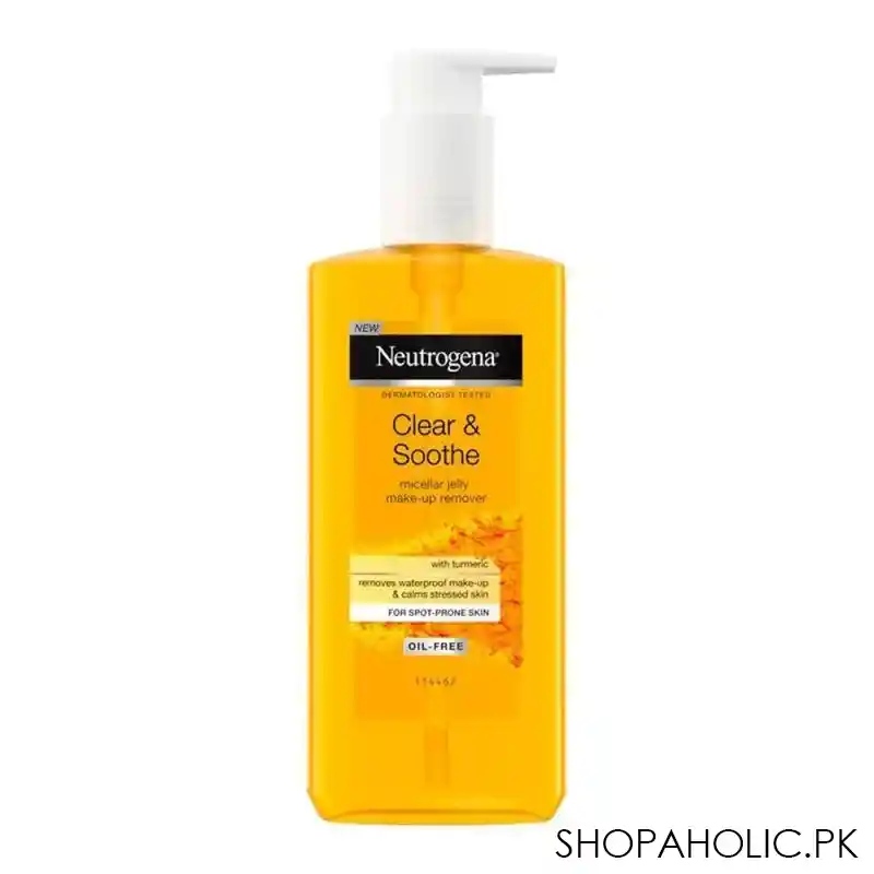neutrogena clear & soothe micellar jelly make up remover, oil free, 200ml main image
