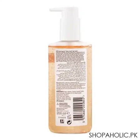 neutrogena deep clean gel wash, 200ml image3