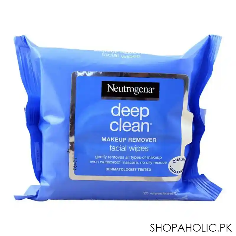 neutrogena deep clean make up remover facial wipes, 25 wipes image2