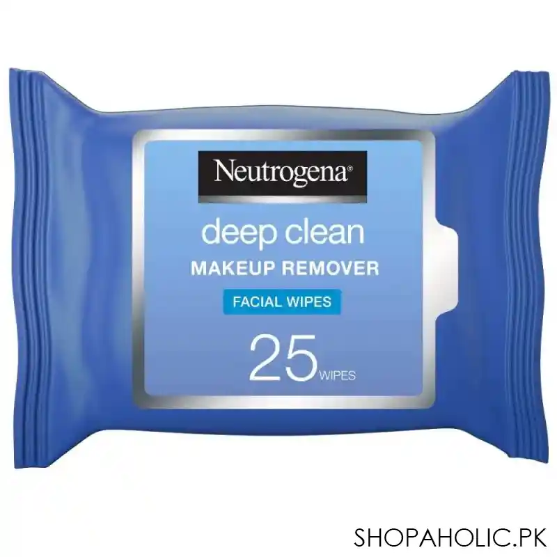 neutrogena deep clean make up remover facial wipes, 25 wipes main image
