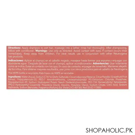 neutrogena healthy scalp clarify & shine pink grapefruit shampoo, 354ml image3