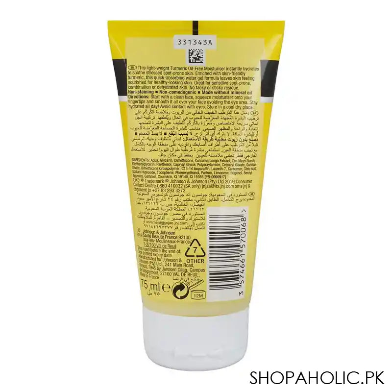 Neutrogena Soothing Clear Turmeric Oil-Free Moisturizer, 75ml - Image 3