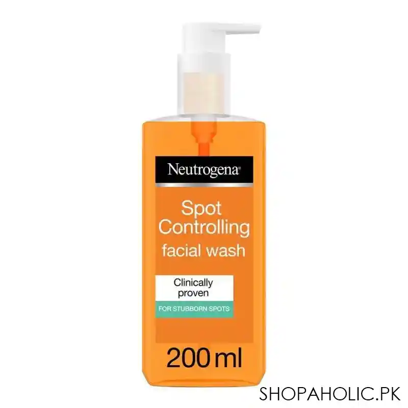 neutrogena spot controlling facial wash, oil free, 200ml main image