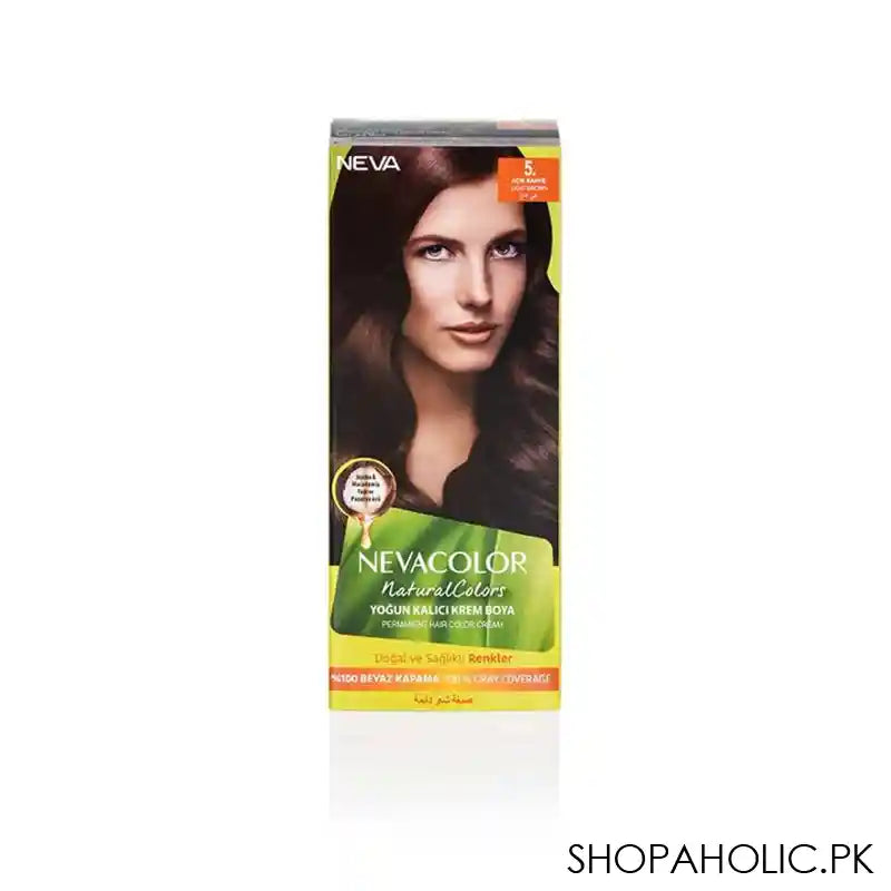 Neva Hair Color, 50ml, Kit Pack No. 5 Light Brown - Image 6