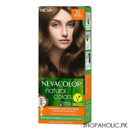 Neva Hair Color Kit, 100% Gray Coverage, Vegan, 50ml, 6.3 Nutshell - Main Image