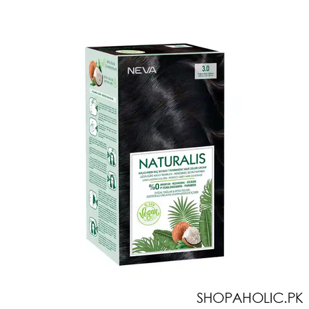 Neva Naturalis Hair Color, 60ml, Kit Pack No. 3.0 Intense Dark Brown - Image 6