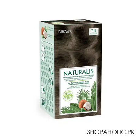 Neva Naturalis Hair Color, 60ml, Kit Pack No. 7.11 Intense Ash Blonde - Image 5