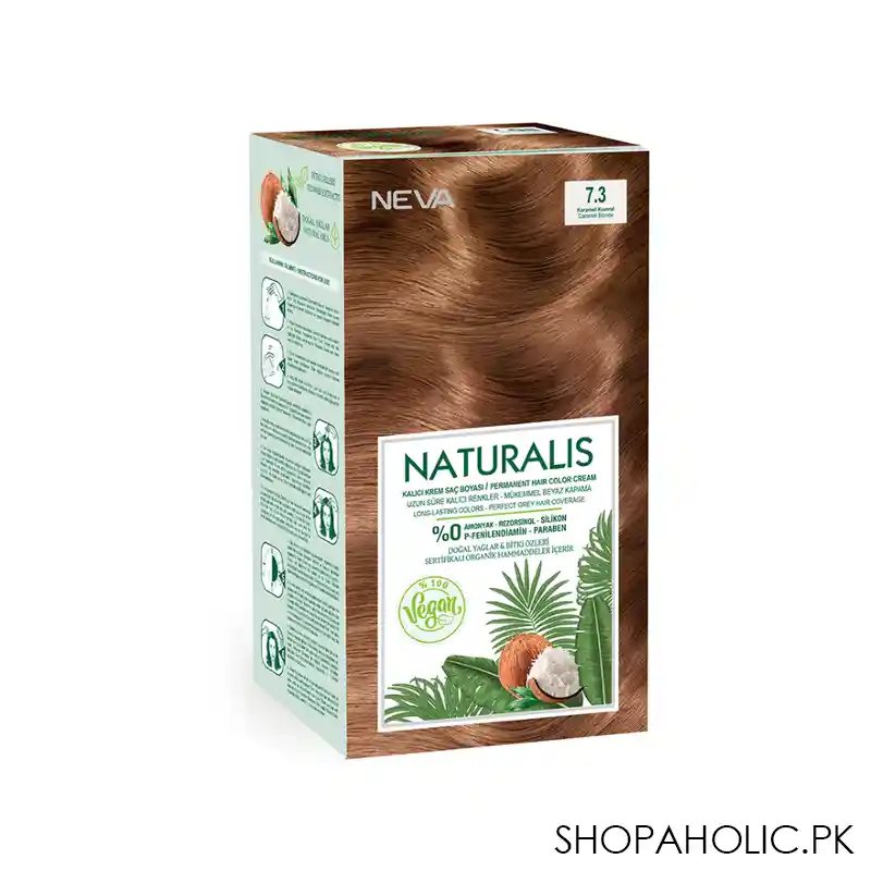 Neva Naturalis Hair Color, 60ml, Kit Pack No. 7.3 Caramel Blonde - Image 7