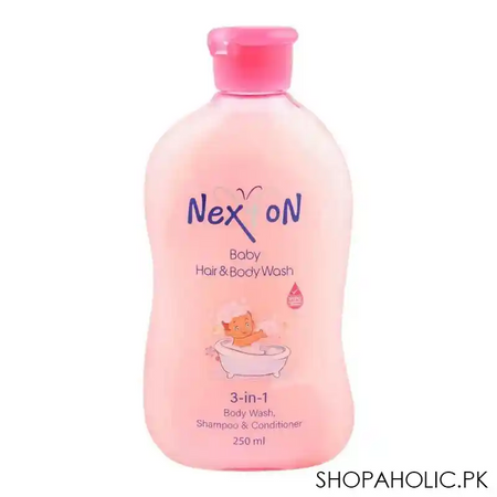 nexton 3 in 1 baby hair & body wash, shampoo & conditioner, 250ml main image