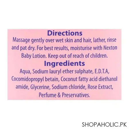 nexton 3 in 1 baby hair & body wash, shampoo & conditioner, 500ml image3