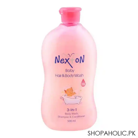 nexton 3 in 1 baby hair & body wash, shampoo & conditioner, 500ml main image