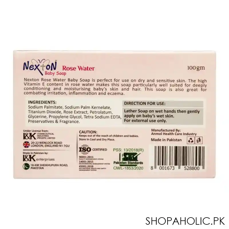 nexton rose water baby soap, 100g image2