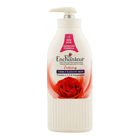 Enchanteur Satin Smooth Enticing Perfumed Body Lotion Pump, Vitamin A & C, Niacinamide, For Radiant Skin, 500ml - Main Image