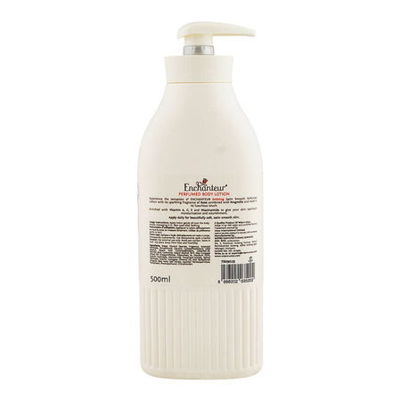Enchanteur Satin Smooth Enticing Perfumed Body Lotion Pump, Vitamin A & C, Niacinamide, For Radiant Skin, 500ml - Image 2