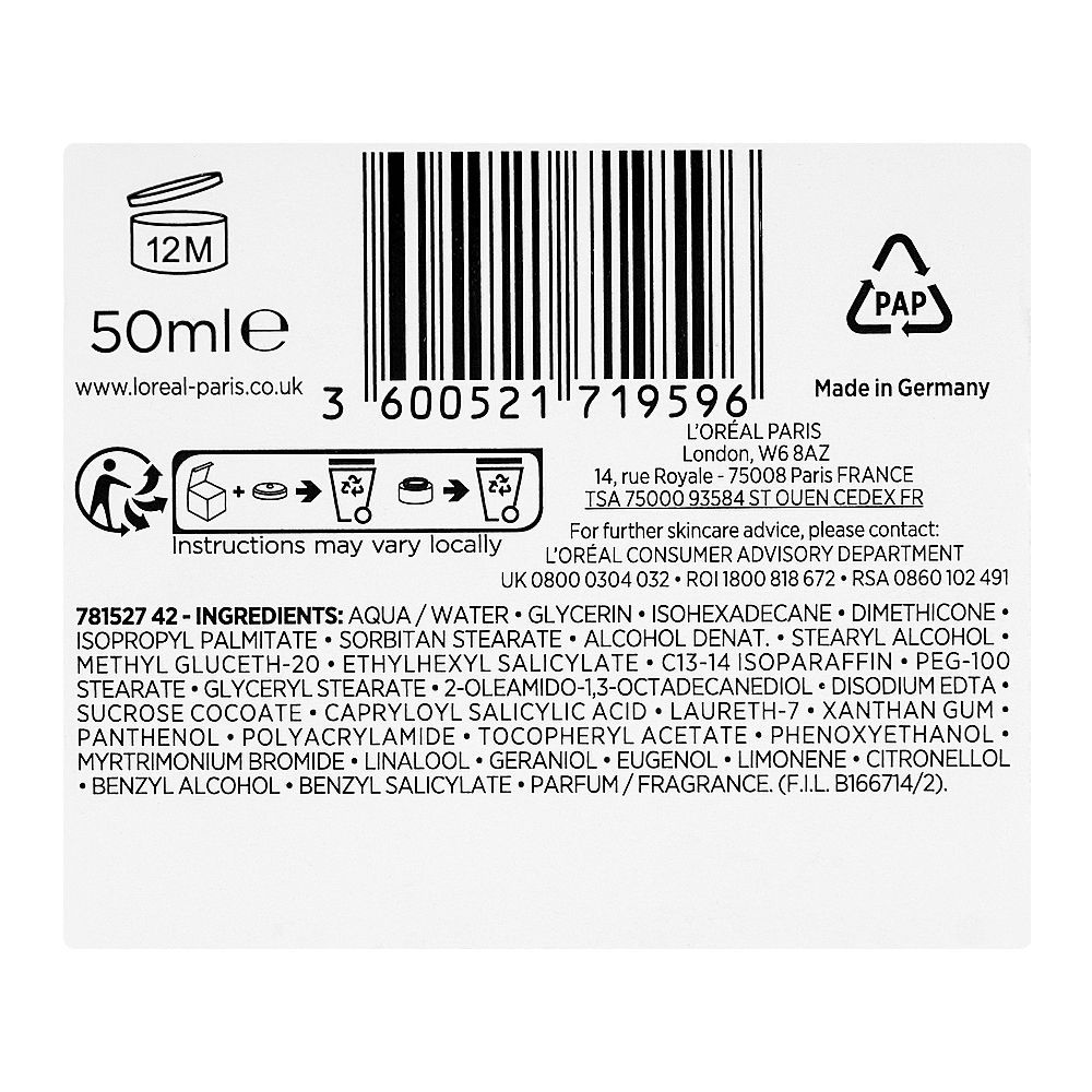 L'Oreal Paris Triple Active 24H Multi-Protection Moisturizer Day Cream, Vitamin E, Ceramide, UV Filter, For Combination Skin, 50ml - Image 4