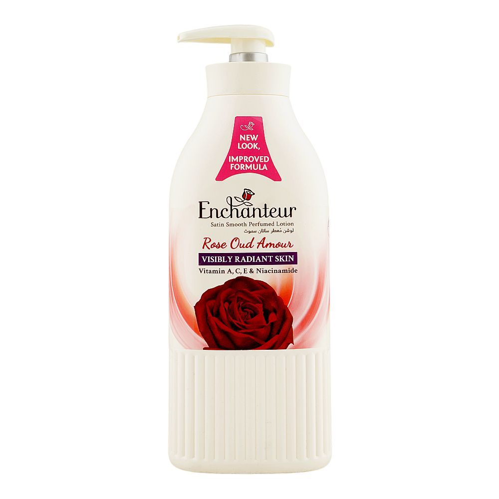 Enchanteur Satin Smooth Rose Oud Amour Perfumed Body Lotion Pump, Vitamin A & C, Niacinamide, For Radiant Skin, 500ml - Main Image
