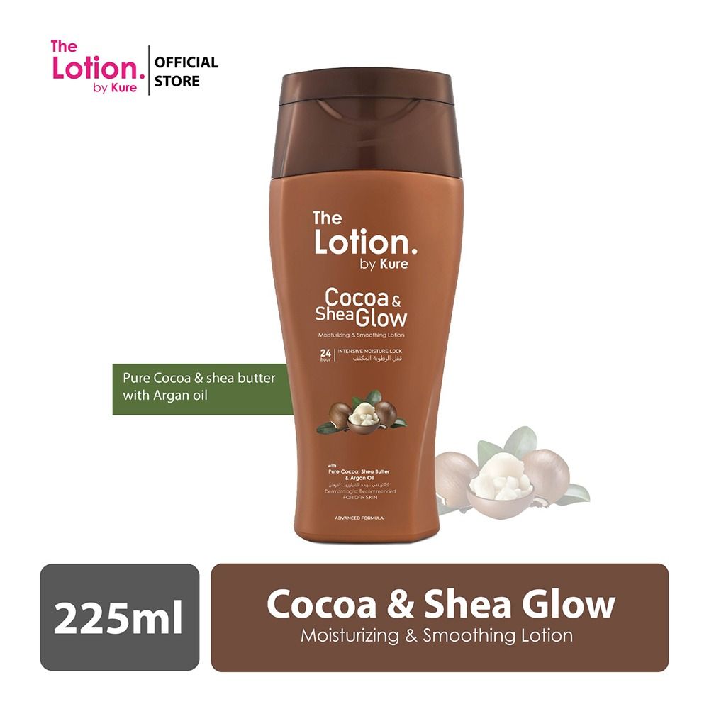 English The Lotion By Kure Cocoa & Shea Glow Body Lotion, For Dry Skin, 225ml - Main Image