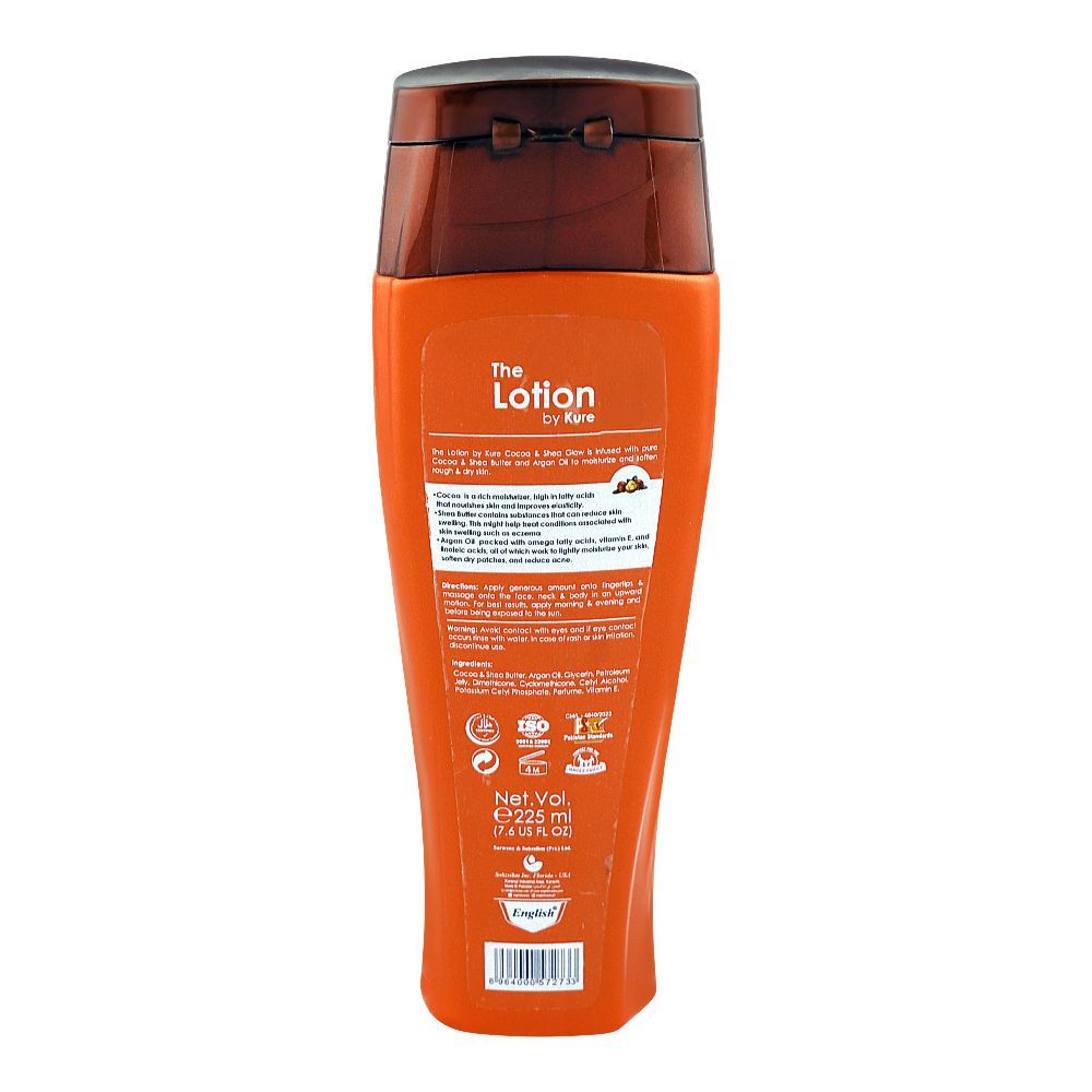 English The Lotion By Kure Cocoa & Shea Glow Body Lotion, For Dry Skin, 225ml - Image 3