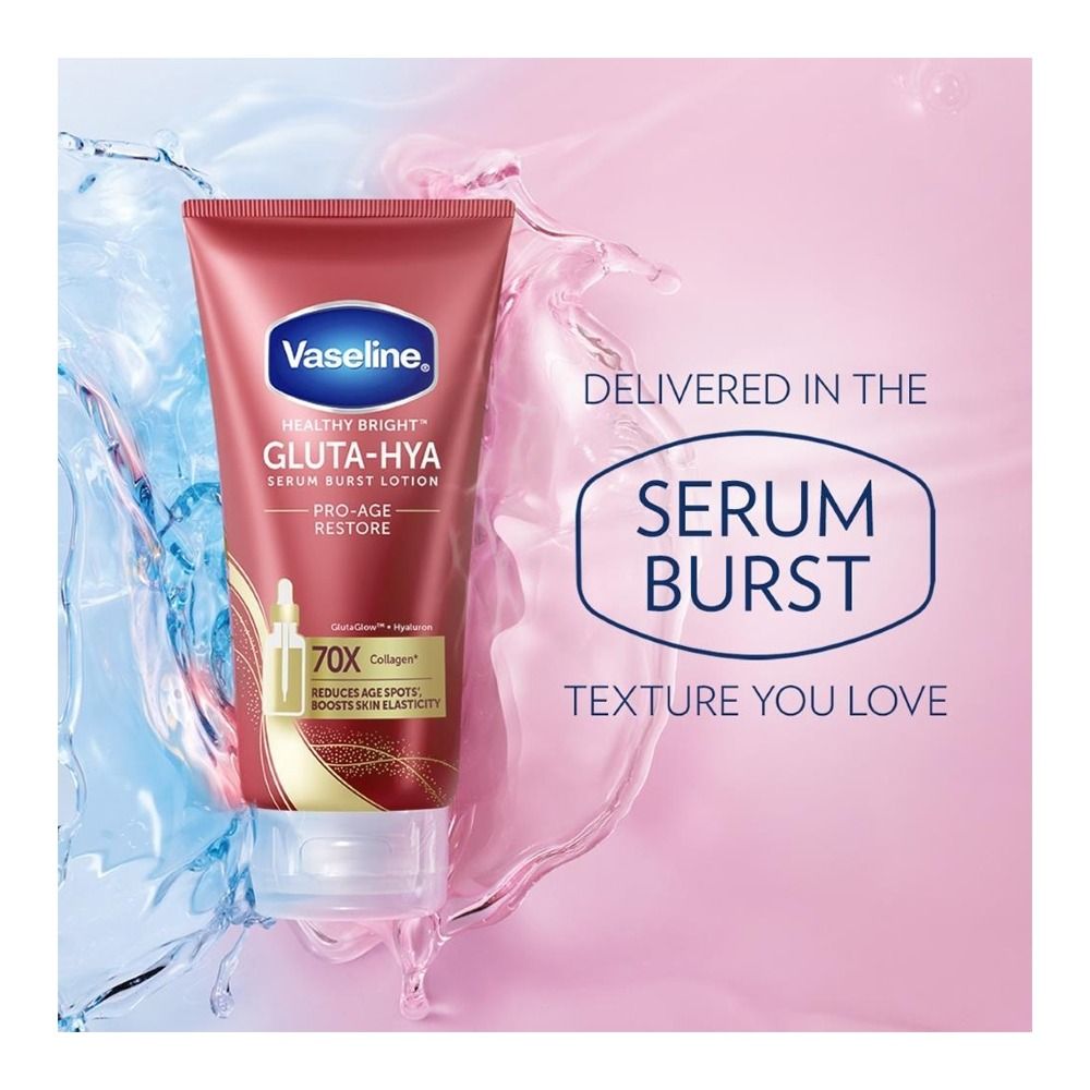 Vaseline Healthy Bright Gluta-Hya Pro-Age Restore Serum Burst Lotion, For Dewy Skin, 300ml - Main Image