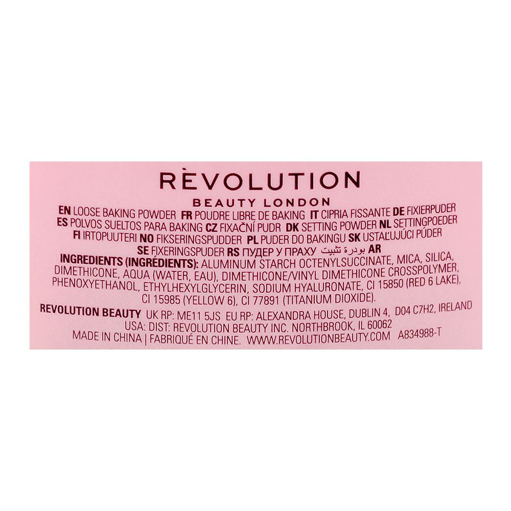 Makeup Revolution Rose Baking Powder, Hyaluronic Acid, 30g - Image 3