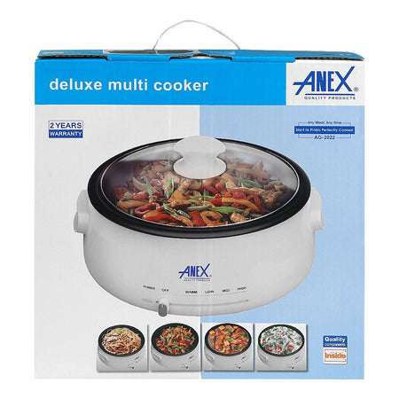 Anex Deluxe Multi Cooker, 1350W, 220-240V, 4 Liters, White, AG-2022 - Image 2