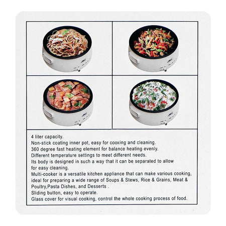 Anex Deluxe Multi Cooker, 1350W, 220-240V, 4 Liters, Black, AG-2022 - Image 4