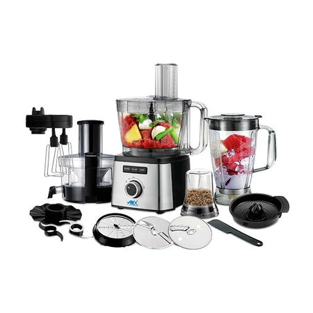 Anex Deluxe Kitchen Robot, 1200W, 220-240V, 1.8 Liter Jar + 3.5 Liters Bowl + 200ml Grinder, Black, AG-3159 - Main Image
