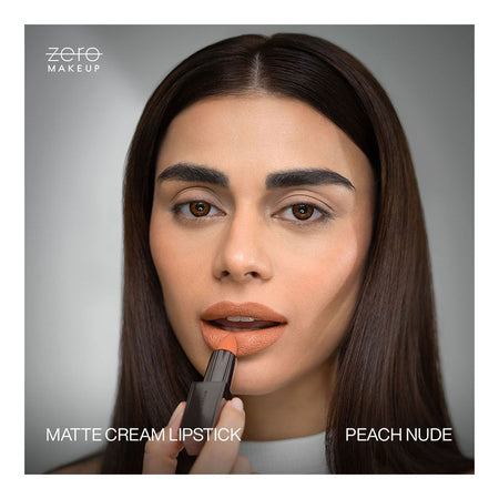 ZERO Makeup Matte Cream Lipstick, Peach Nude, 4.5g - Image 3