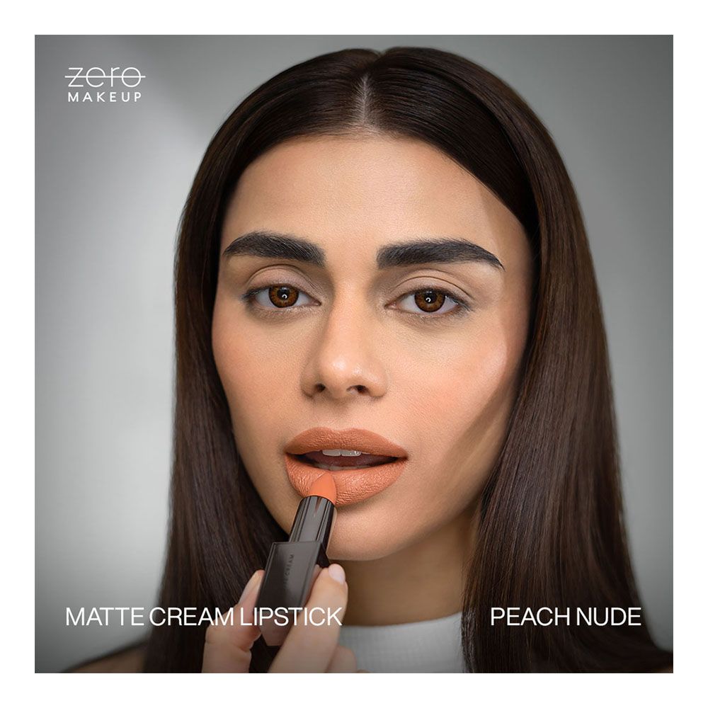 ZERO Makeup Matte Cream Lipstick, Peach Nude, 4.5g - Image 3