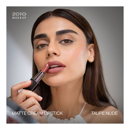 ZERO Makeup Matte Cream Lipstick, Taupe Nude, 4.5g - Image 3