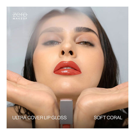 ZERO Makeup Ultra Cover Lip Gloss, Soft Coral, 4.8ml - Image 3