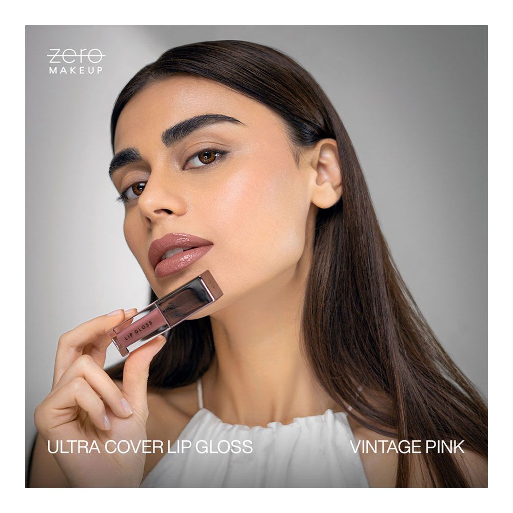 ZERO Makeup Ultra Cover Lip Gloss, Vintage Pink, 4.8ml - Image 3