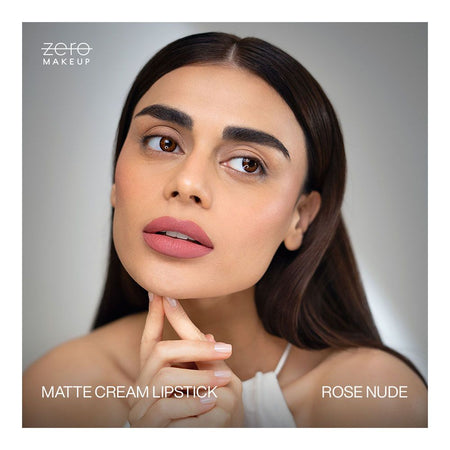 ZERO Makeup Matte Cream Lipstick, Rose Nude, 4.5g - Image 3