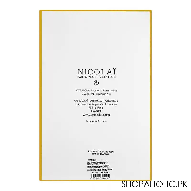 Nicolai Patchouli Sublime, Elixir De parfum, For Men & Women, 90ml - Image 3