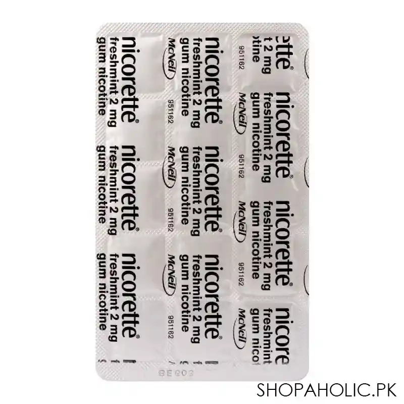 nicorette freshmint gum, 2g, 1 strip (15 tablets) image3