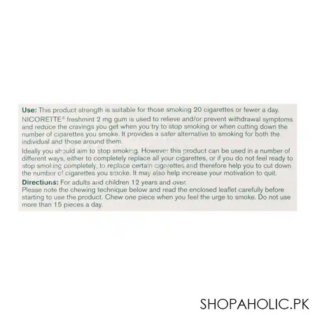 nicorette freshmint gum, 2g, 1 strip (15 tablets) image5