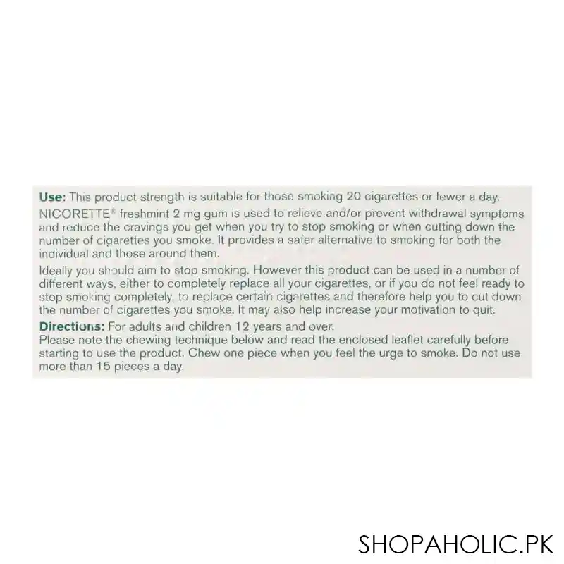 nicorette freshmint gum, 2g, 1 strip (15 tablets) image5