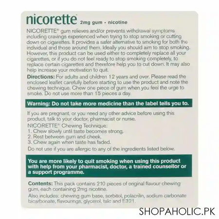 nicorette original flavour gum, 2g, 1 strip (15 tablets) image4