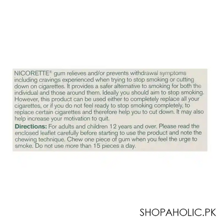 nicorette original flavour gum, 2g, 1 strip (15 tablets) image5