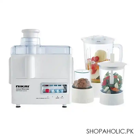 nikai 4 in 1 juicer, blender, grinder & mincer, 300w, nfp1724n main image