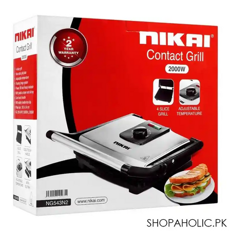 nikai 4 slice contact grill, 2000w, ng 543n2 main image