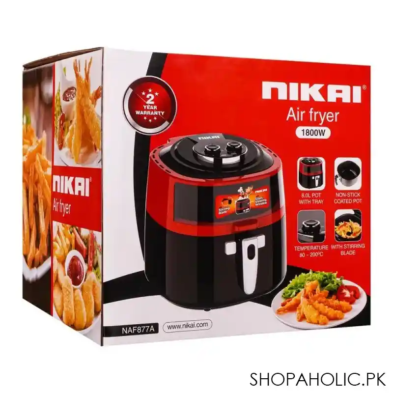 nikai air fryer, 8l, 1800w, naf 877a image2