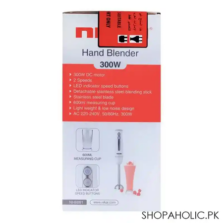 nikai hand blender, 300w, 2 speed, nh8881 image3