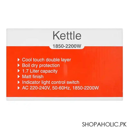 Nikai Kettle 1.7 Liter,1850-2200W, NK-820TI - Image 3