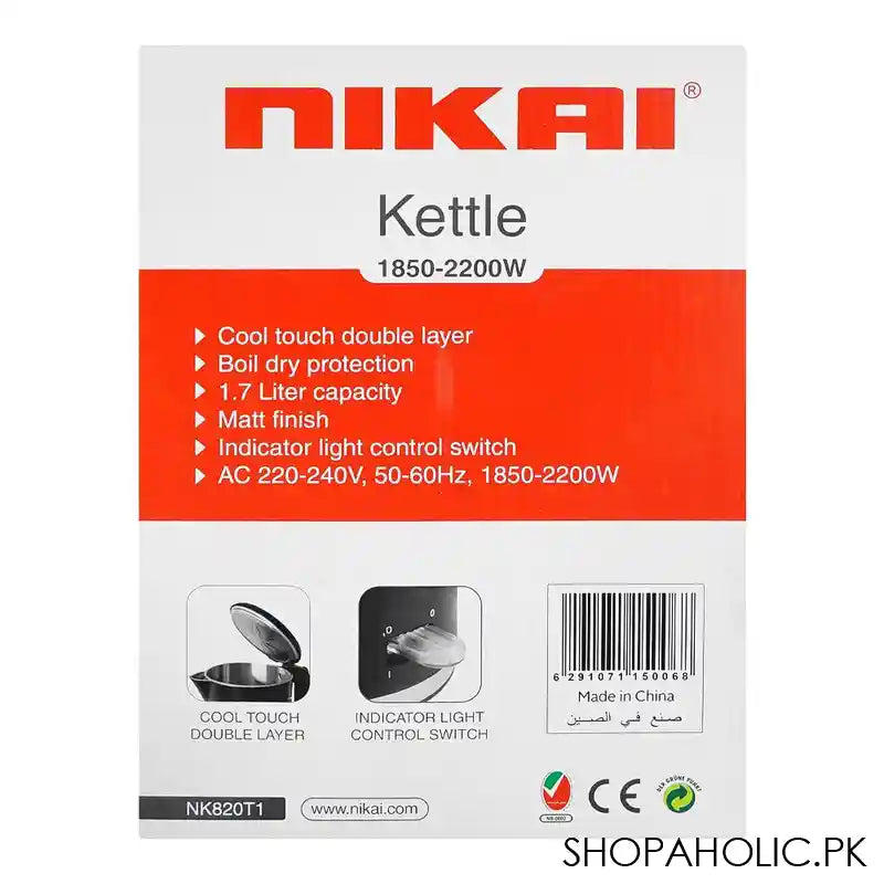 Nikai Kettle 1.7 Liter,1850-2200W, NK-820TI - Image 8