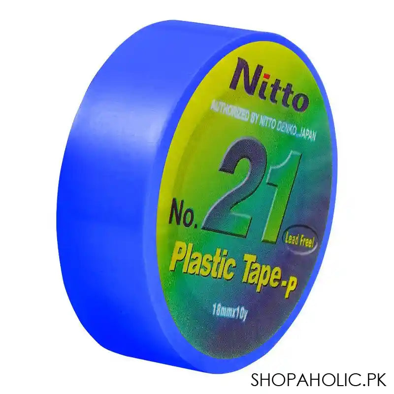 Nitto Plastic Tape, Lead Free, 18mm, Blue, No.21 - Main Image