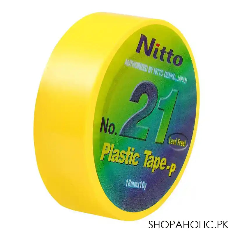 Nitto Plastic Tape, Lead Free, 18mm, Yellow, No.21 - Main Image