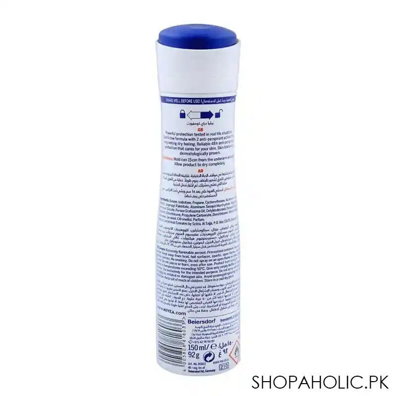 nivea 48h dry comfort, quick dry, deodorant spray 150ml image2