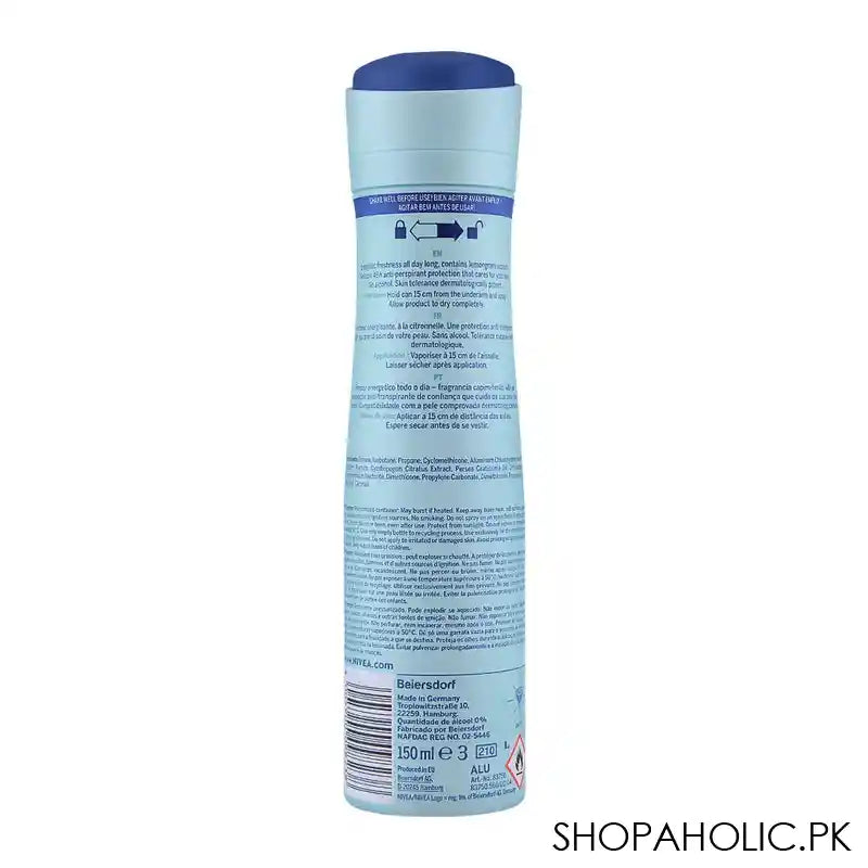 Nivea 48H Fresh Energy Quick Dry Anti-Perspirant Deodorant Body Spray, For Women, 150ml - Image 2